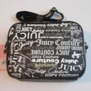 Juicy Couture Black Gothic Status CrossBody Bag Purse Logo Camera Bag